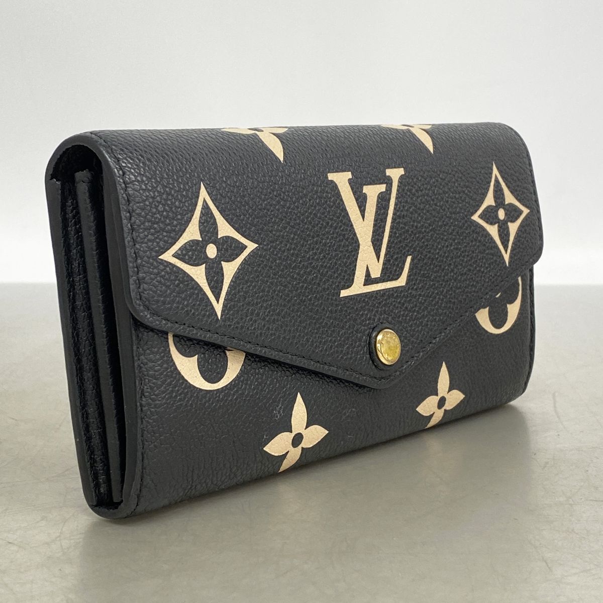 Louis Vuitton Wallet Monogram Empreinte Bicolor Portefeuille Sarah Black Beige — view 2