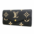 Louis Vuitton Wallet Monogram Empreinte Bicolor Portefeuille Sarah Black Beige