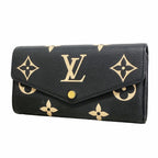 Louis Vuitton Wallet Monogram Empreinte Bicolor Portefeuille Sarah Black Beige