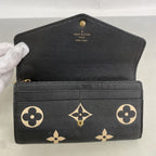 Louis Vuitton Wallet Monogram Empreinte Bicolor Portefeuille Sarah Black Beige — view 8