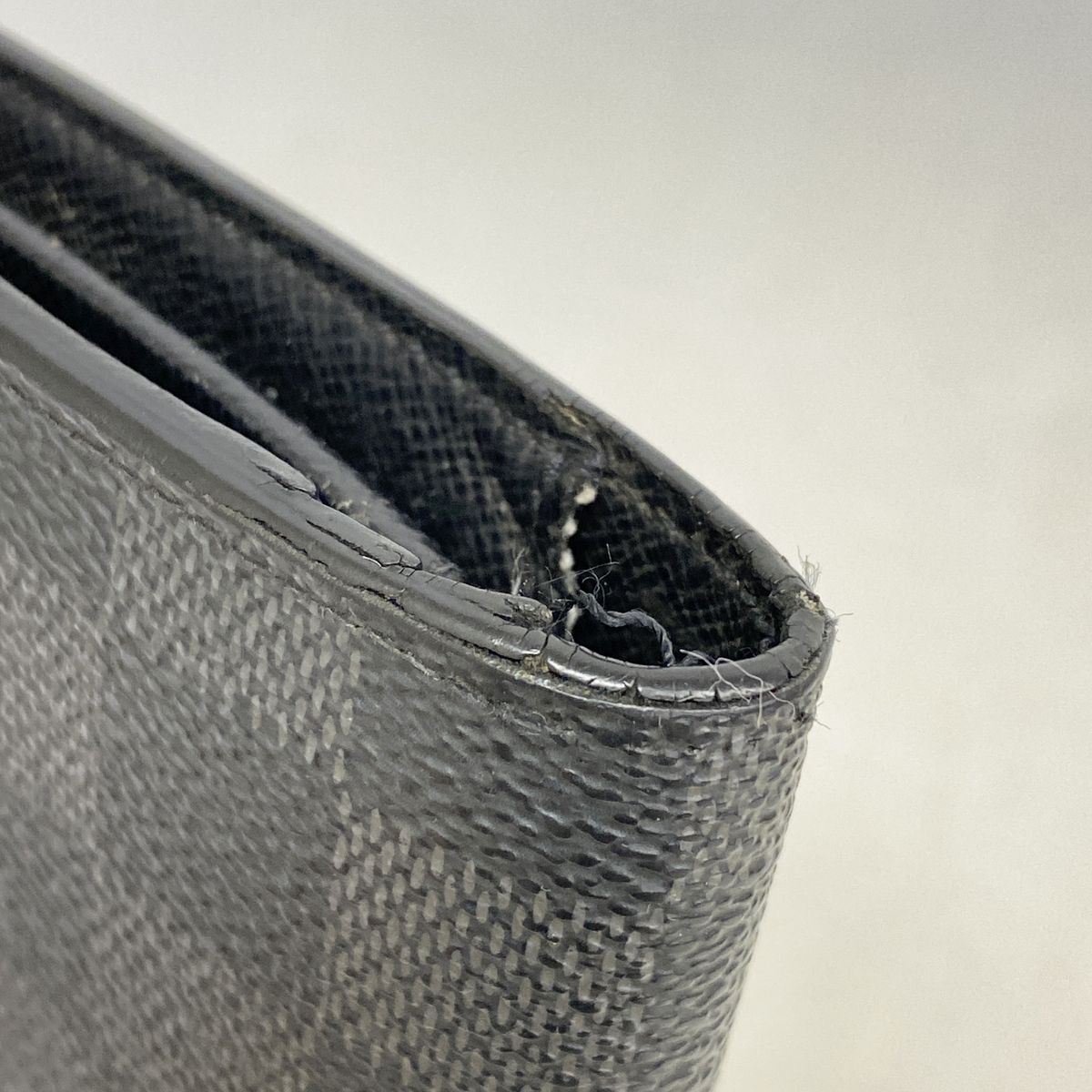 Louis Vuitton Wallet Damier Graphite Portefeuille Brazza Black Gray Vintage — view 5