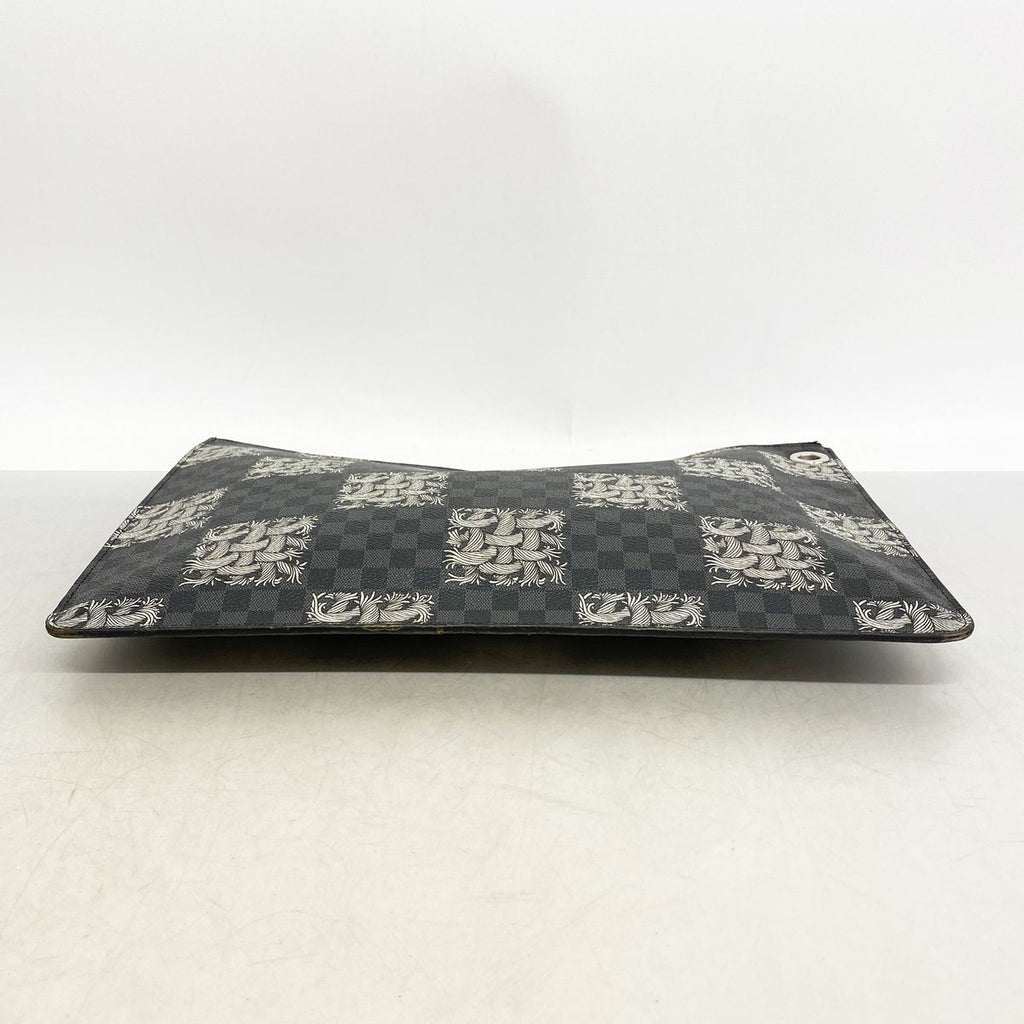 Louis Vuitton Clutch Damier Graphite Pochette Jules GM Black Gray Christopher — view 3