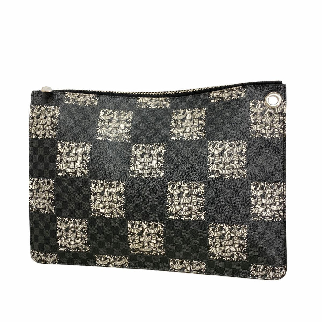 Louis Vuitton Clutch Damier Graphite Pochette Jules GM Black Gray Christopher