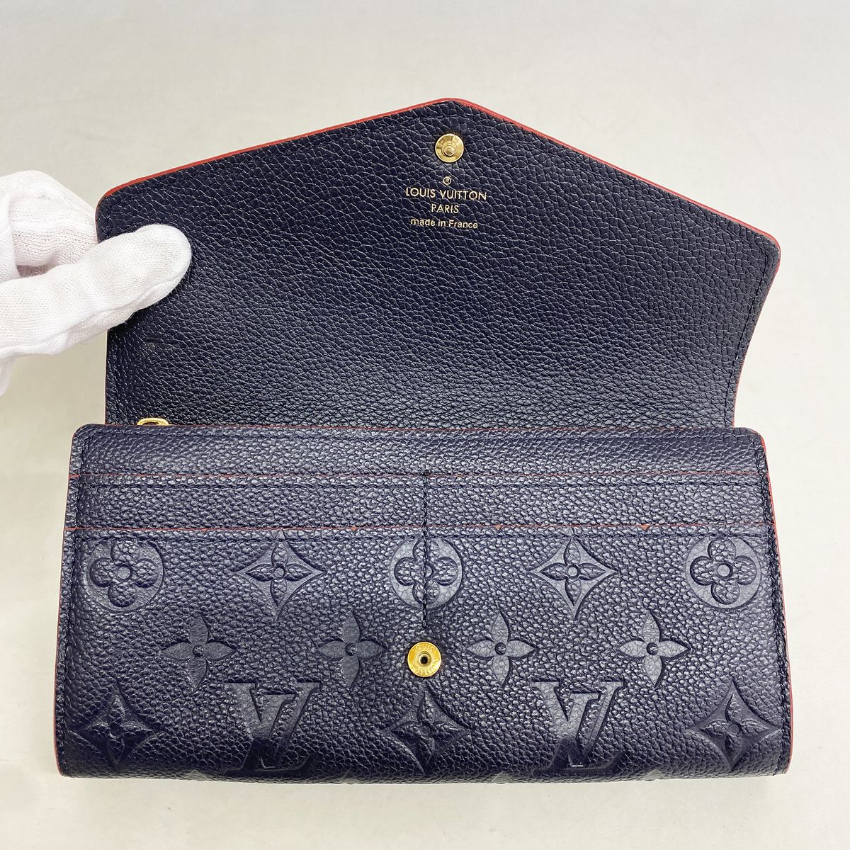 Louis Vuitton Wallet Monogram Empreinte Portefeuille Sarah Marine Rouge — view 6