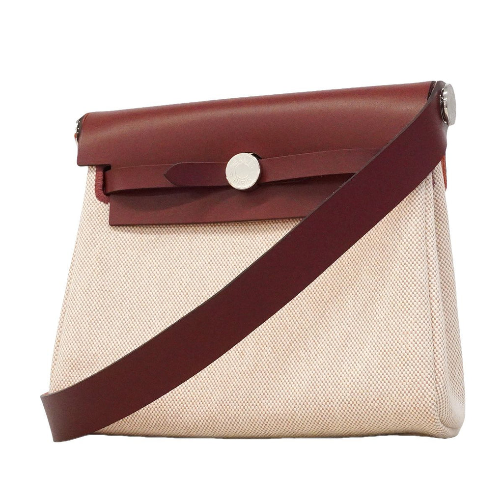 Hermes Shoulder Bag Herbag Zip Mini Toile H Rouge Ash Silver