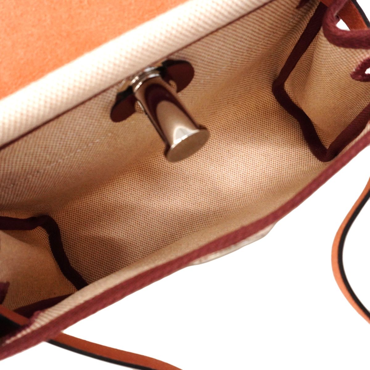 Hermes Shoulder Bag Herbag Zip Mini Toile H Rouge Ash Silver — view 4