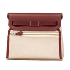 Hermes Shoulder Bag Herbag Zip Mini Toile H Rouge Ash Silver — view 6