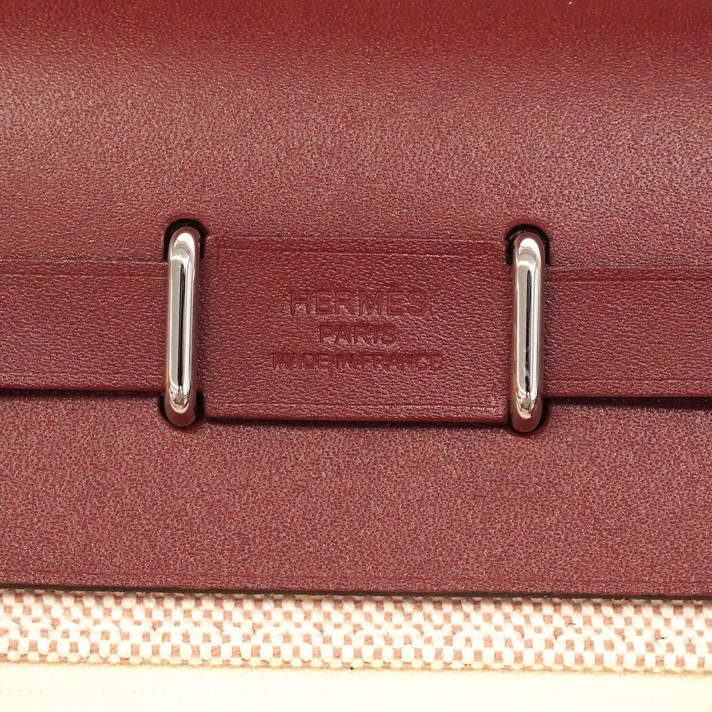 Hermes Shoulder Bag Herbag Zip Mini Toile H Rouge Ash Silver — view 5