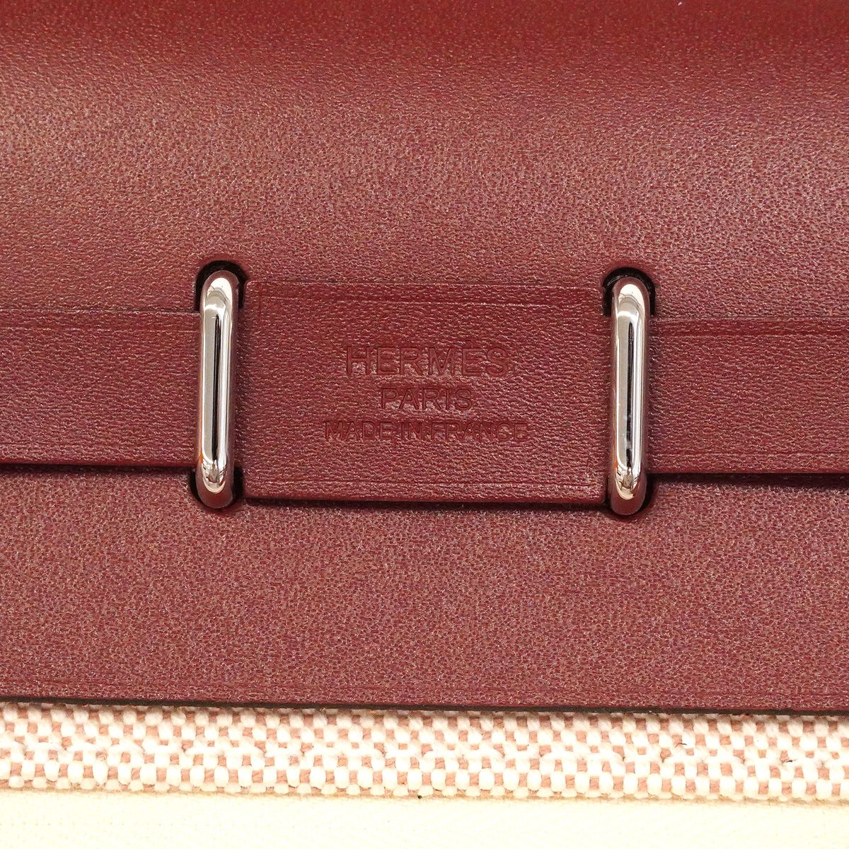 Hermes Shoulder Bag Herbag Zip Mini Toile H Rouge Ash Silver — view 5