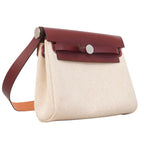 Hermes Shoulder Bag Herbag Zip Mini Toile H Rouge Ash Silver — view 2