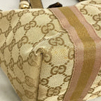 Gucci Handbag GG Canvas Beige Brown Champagne Gold — view 8