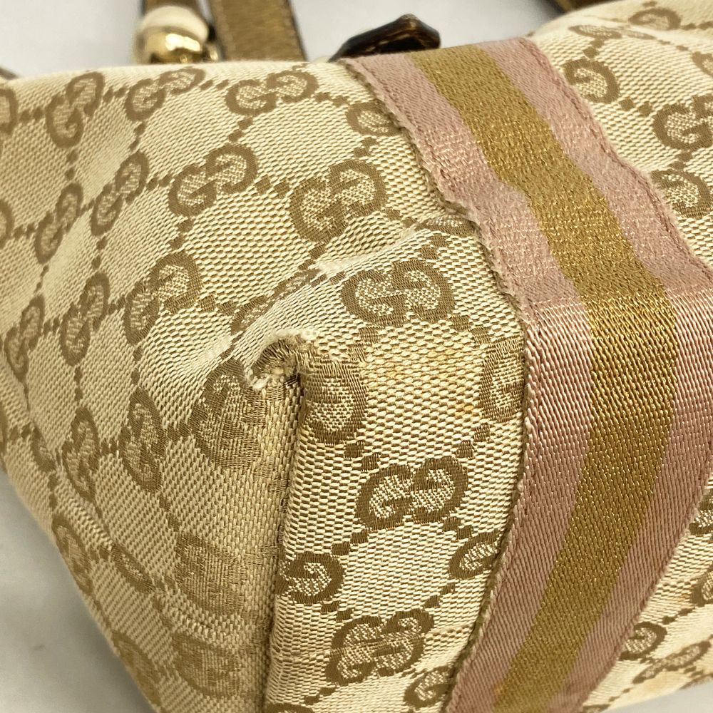 Gucci Handbag GG Canvas Beige Brown Champagne Gold — view 8