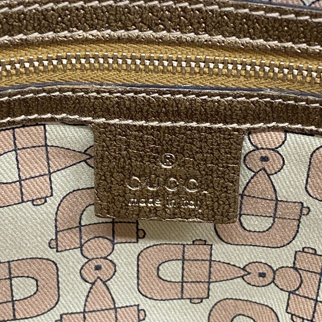 Gucci Handbag GG Canvas Beige Brown Champagne Gold — view 5
