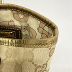 Gucci Handbag GG Canvas Beige Brown Champagne Gold — view 6