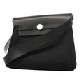 Hermes Shoulder Bag Herbag Zip Mini Toile Military Black Silver