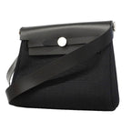 Hermes Shoulder Bag Herbag Zip Mini Toile Military Black Silver