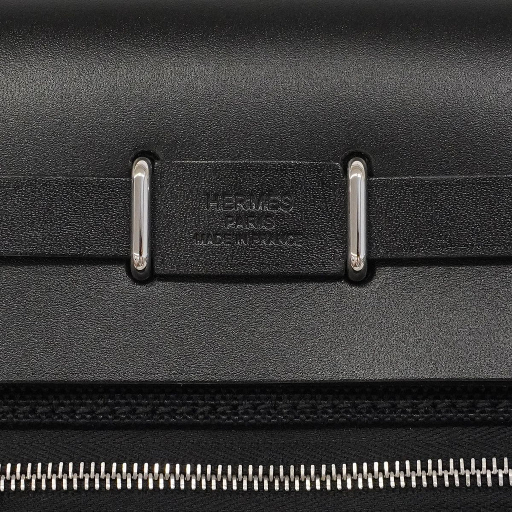 Hermes Shoulder Bag Herbag Zip Mini Toile Military Black Silver — view 5