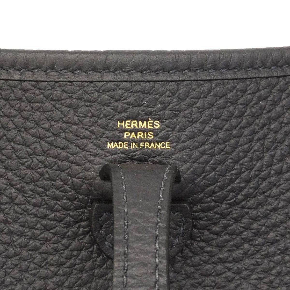 Hermes Shoulder Bag Evelyne TPM Taurillon Clemence Bleu Nuit Gold — view 5