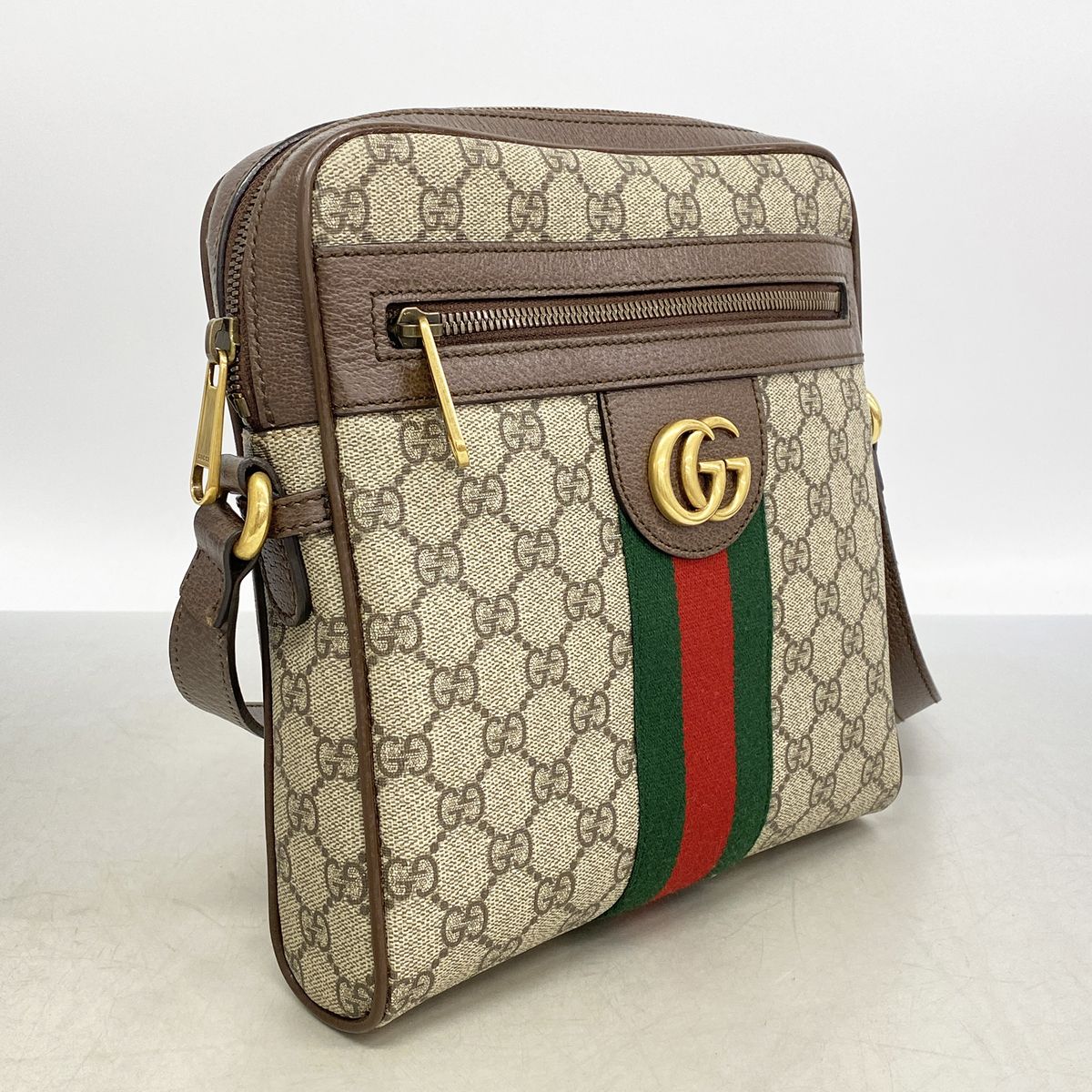 Gucci Shoulder Bag Ophidia Brown Beige Gold — view 2