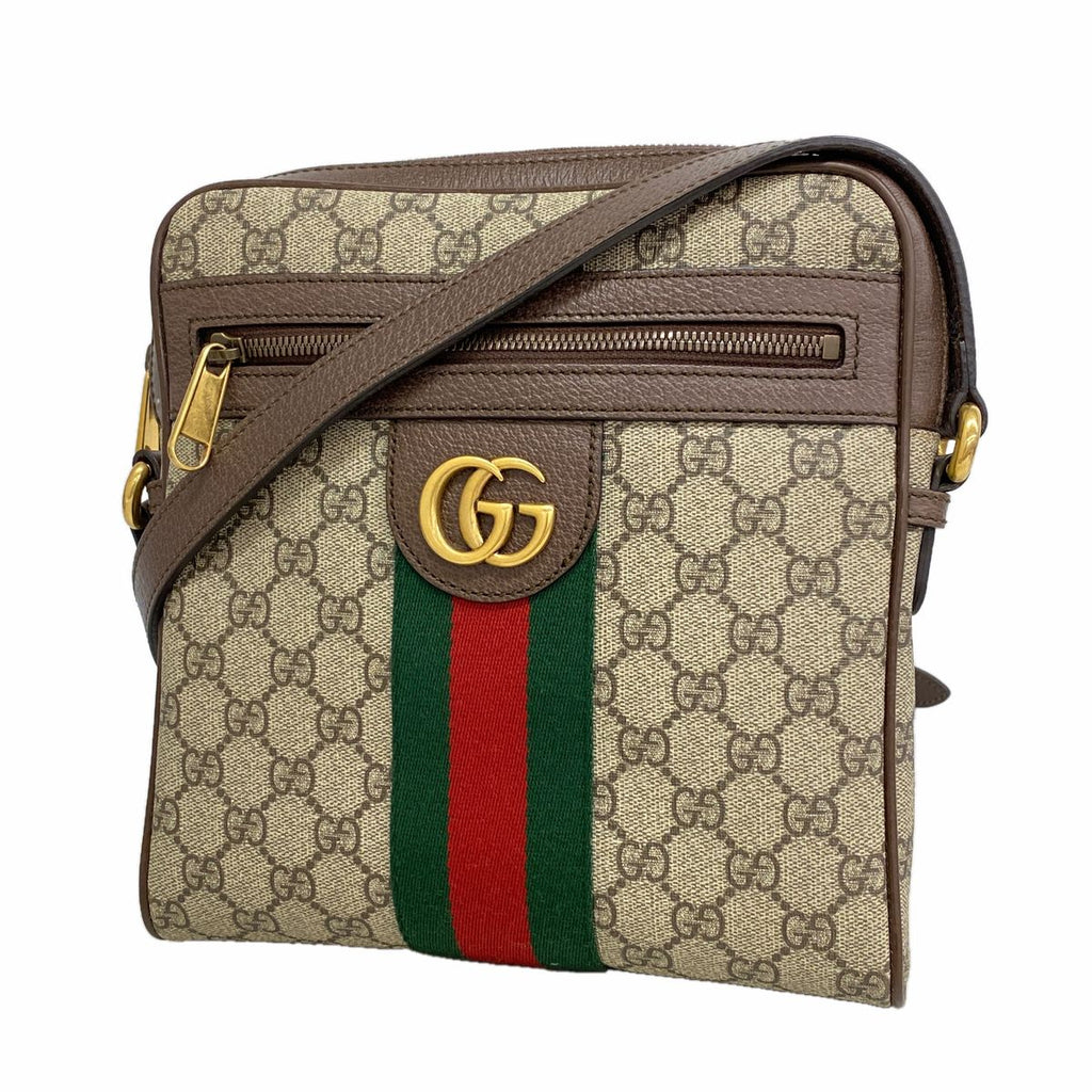 Gucci Shoulder Bag Ophidia Brown Beige Gold
