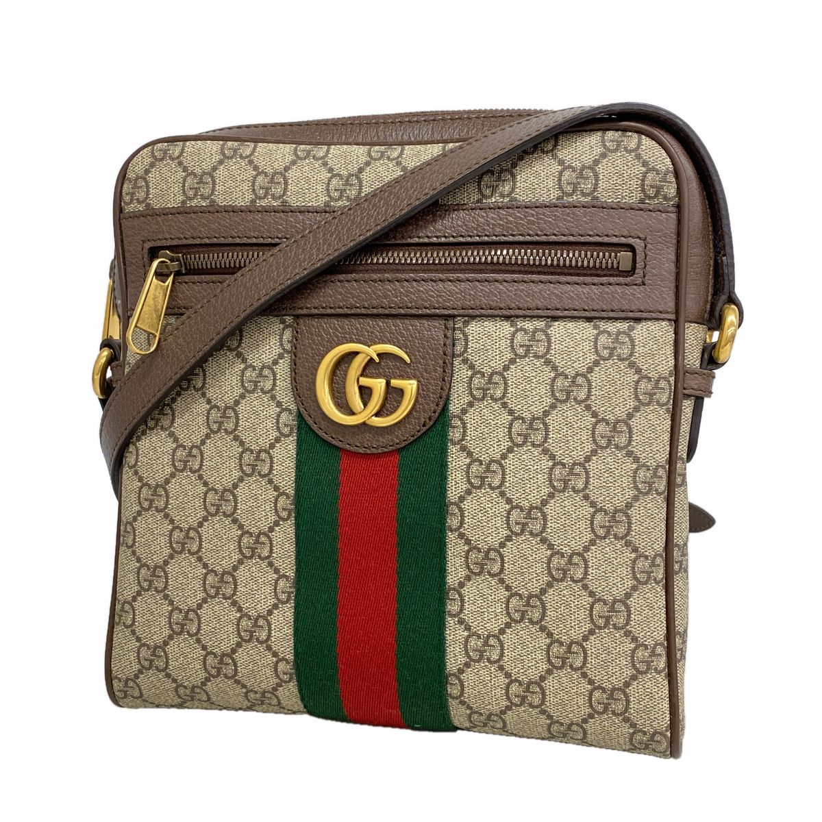 Gucci Shoulder Bag Ophidia Brown Beige Gold