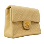 Chanel Shoulder Bag Mini Quilted Lambskin Beige Gold — view 2