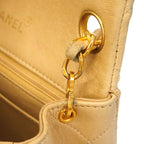 Chanel Shoulder Bag Mini Quilted Lambskin Beige Gold — view 8