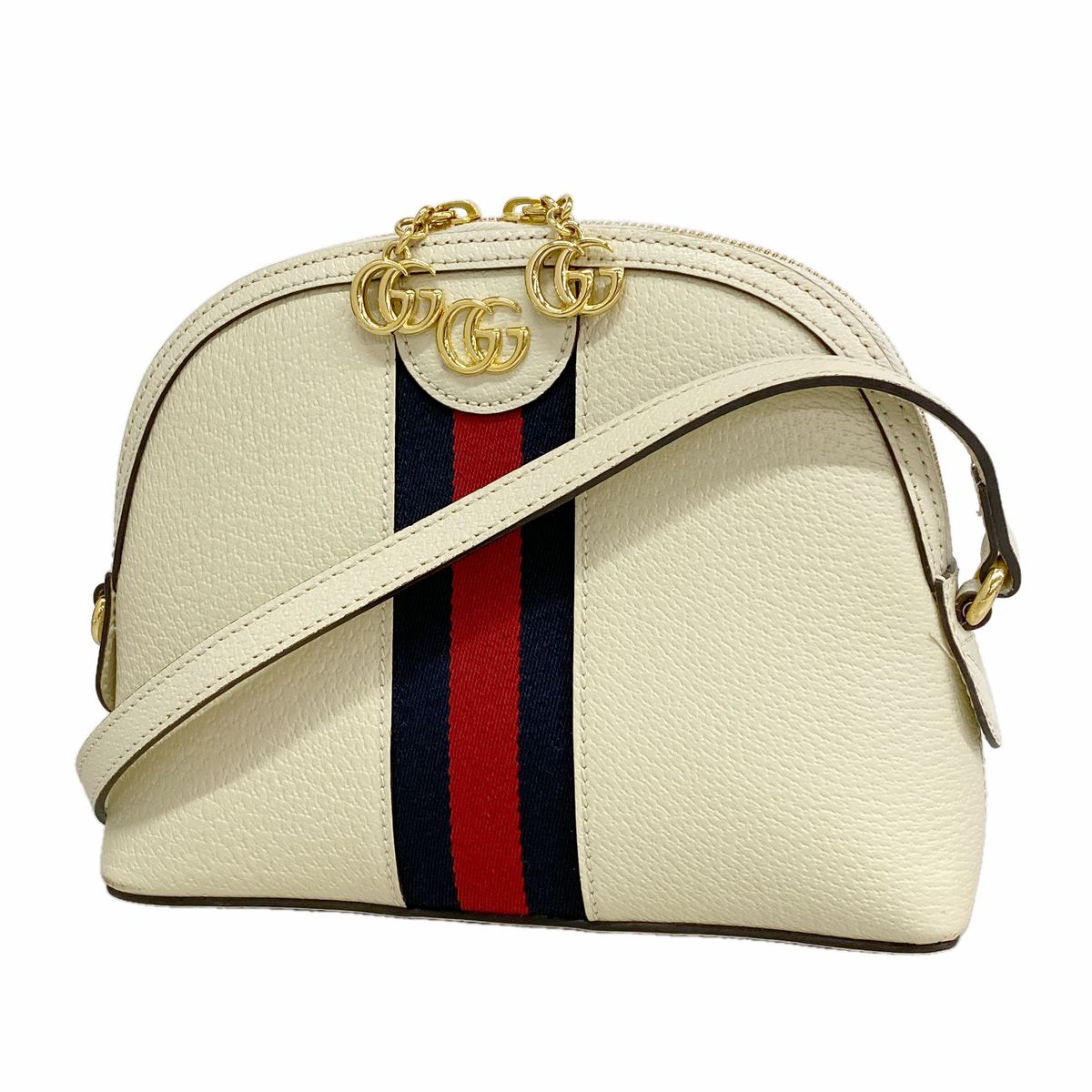 Gucci Shoulder Bag Ophidia Leather Ivory Gold