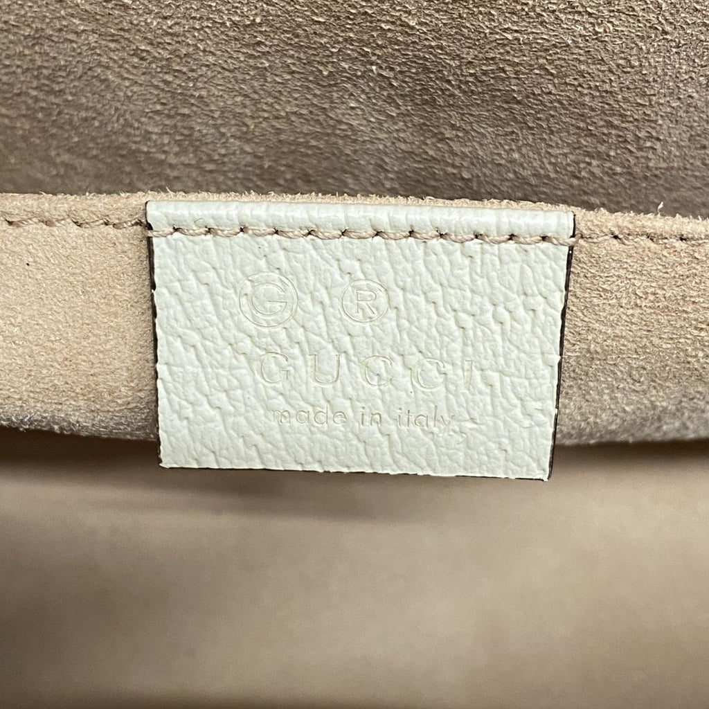 Gucci Shoulder Bag Ophidia Leather Ivory Gold — view 5