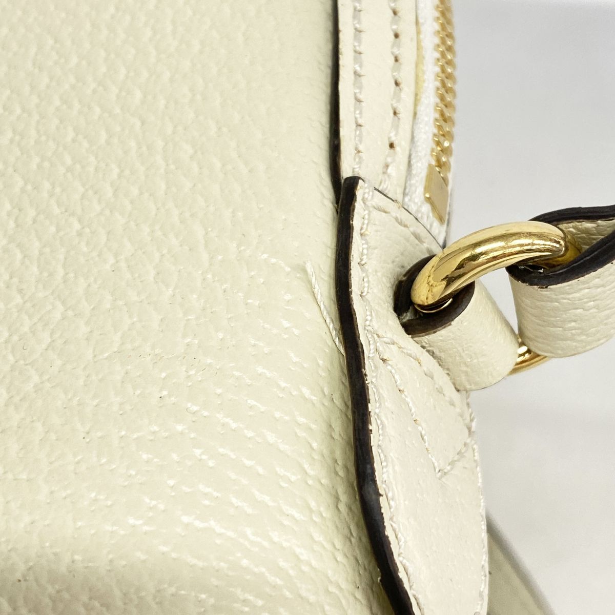 Gucci Shoulder Bag Ophidia Leather Ivory Gold — view 8