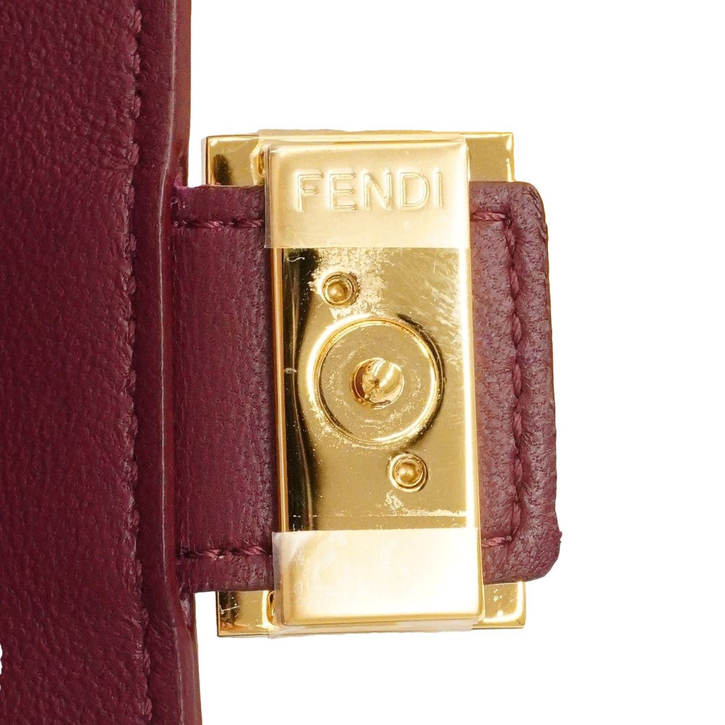 Fendi Shoulder Bag Leather Bordeaux Gold — view 5
