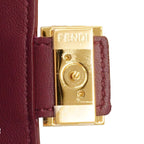 Fendi Shoulder Bag Leather Bordeaux Gold — view 5