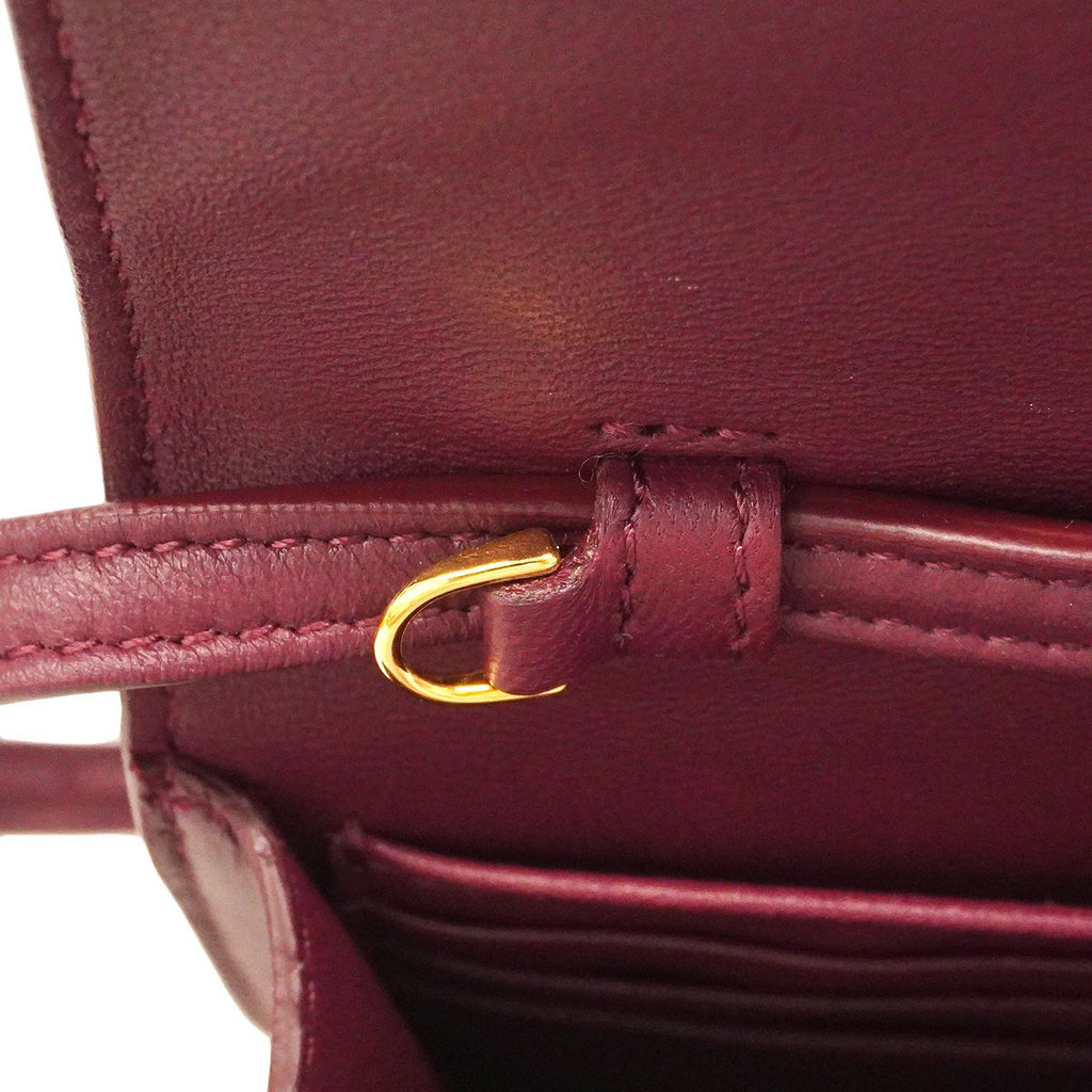 Fendi Shoulder Bag Leather Bordeaux Gold — view 7