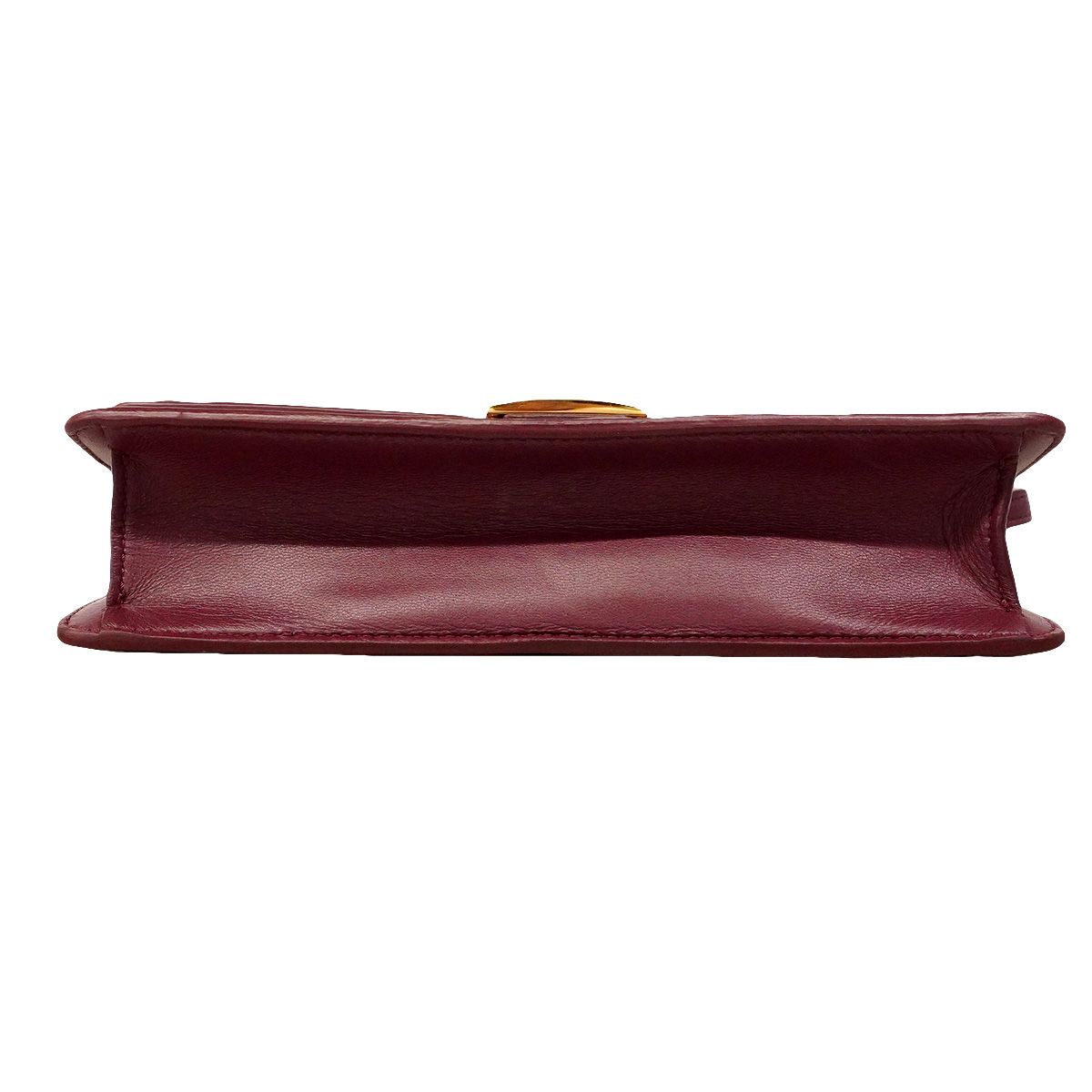Fendi Shoulder Bag Leather Bordeaux Gold — view 3