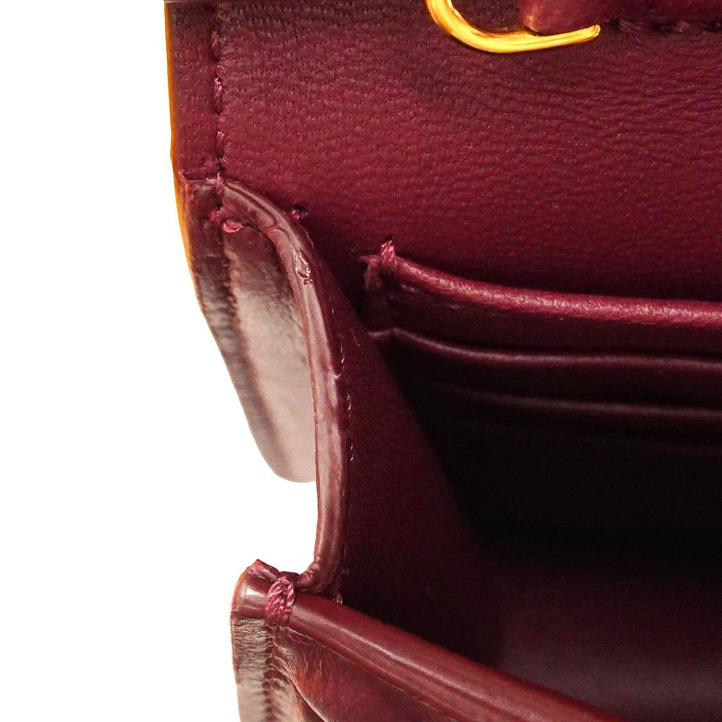 Fendi Shoulder Bag Leather Bordeaux Gold — view 6