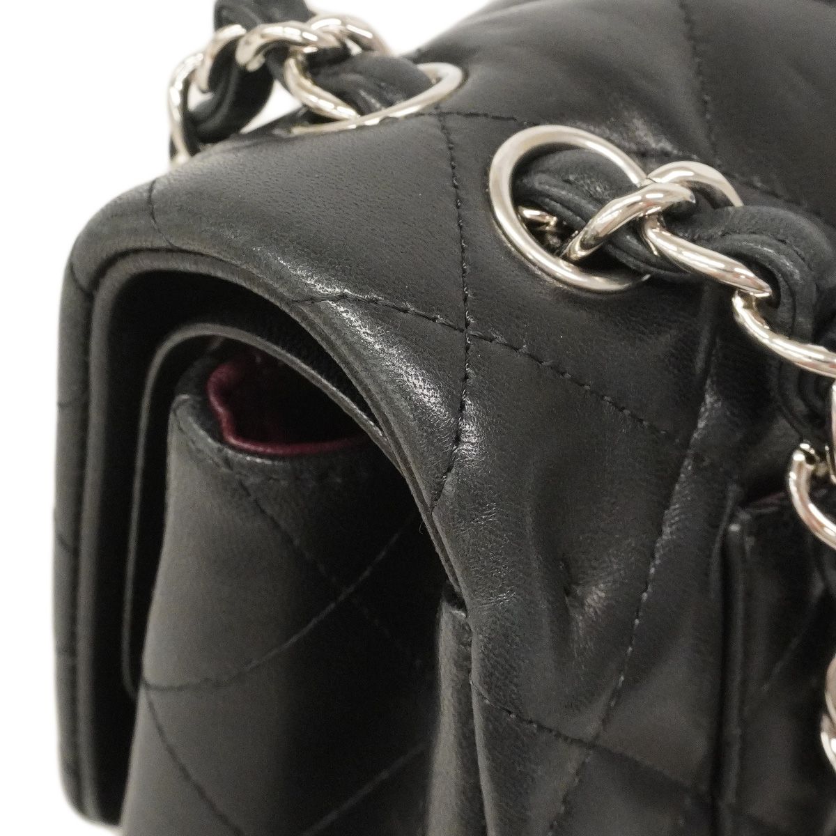Chanel Shoulder Bag Maxi Quilted Lambskin Black Silver — view 6