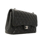 Chanel Shoulder Bag Maxi Quilted Lambskin Black Silver — view 2