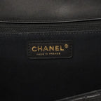 Chanel Shoulder Bag Quilted Lambskin Black Gold — view 5