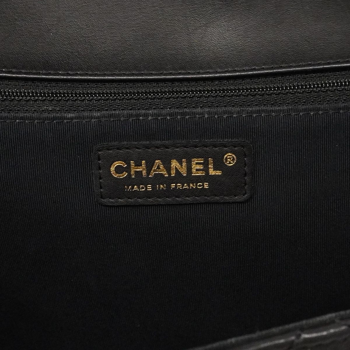 Chanel Shoulder Bag Quilted Lambskin Black Gold — view 5