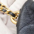Chanel Handbag Quilted Caviar Leather Navy Gold 2-Way Bag — view 7