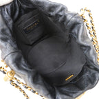 Chanel Handbag Quilted Caviar Leather Navy Gold 2-Way Bag — view 5