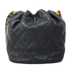 Chanel Handbag Quilted Caviar Leather Navy Gold 2-Way Bag — view 3
