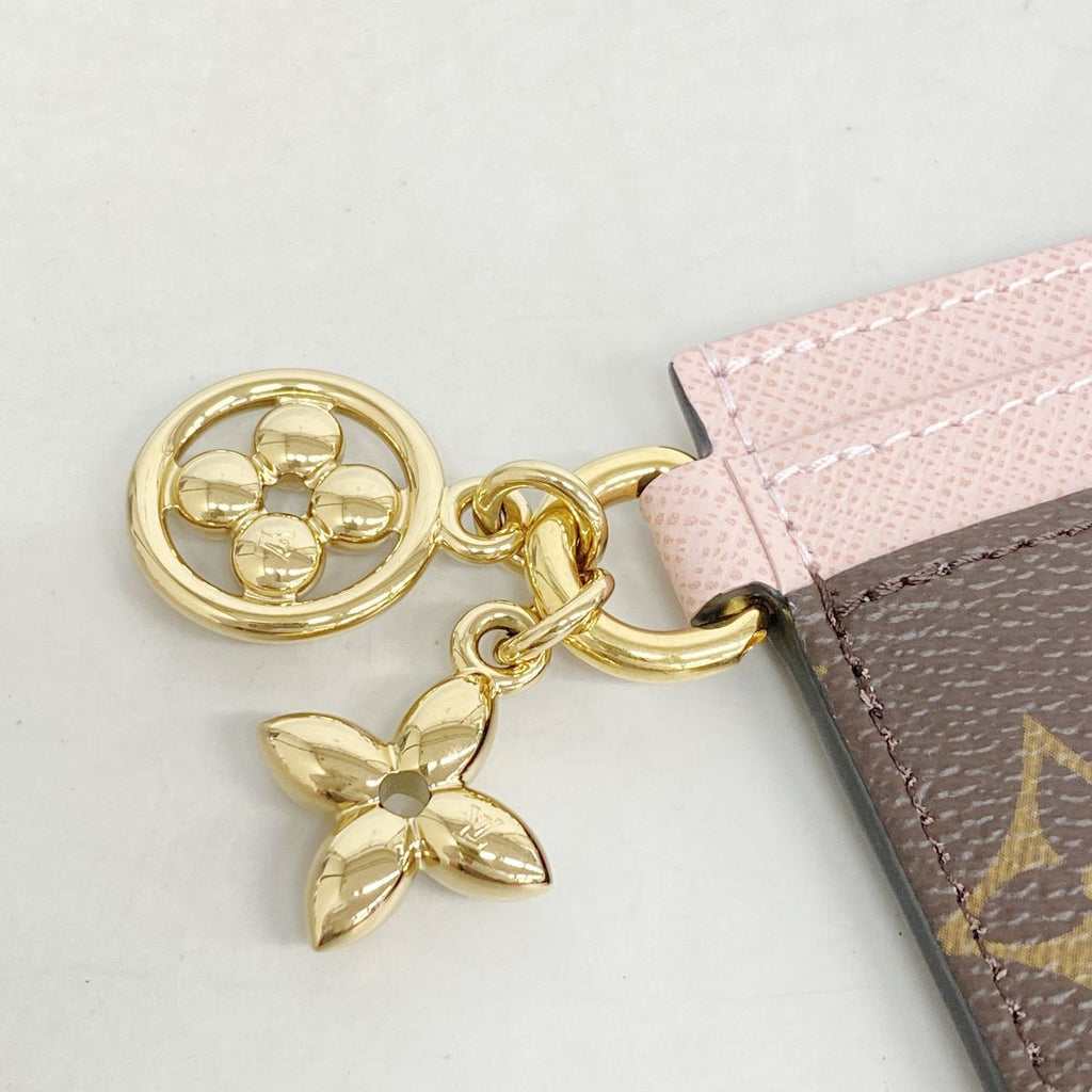 Louis Vuitton Card Case Monogram LV Charm Brown — view 5