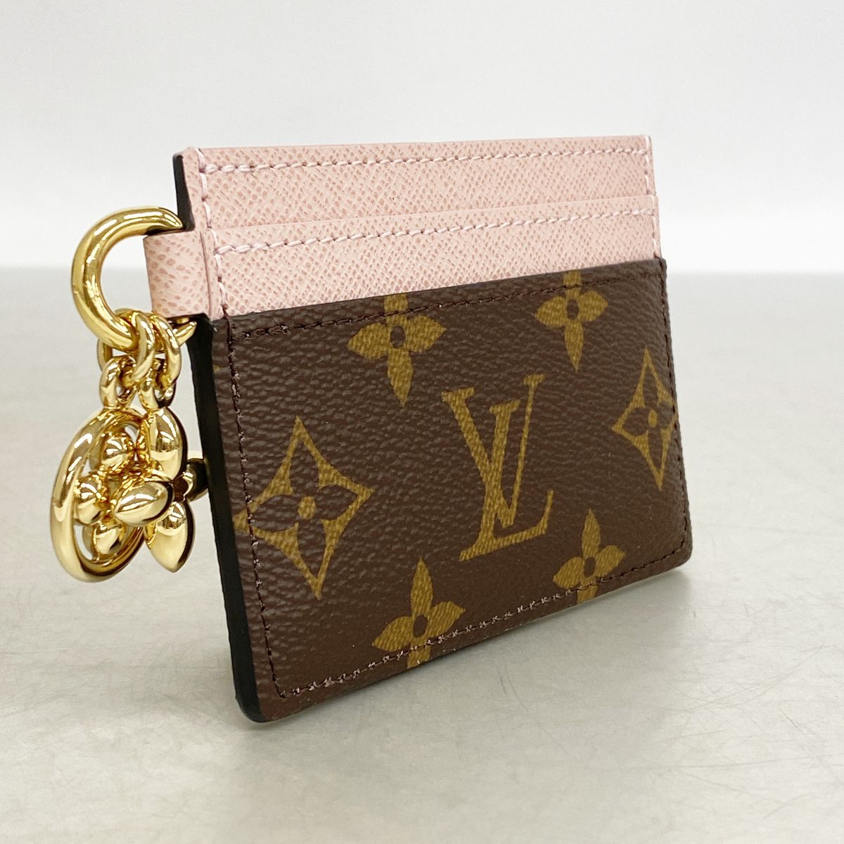 Louis Vuitton Card Case Monogram LV Charm Brown — view 2