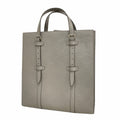 Gucci Tote Bag GG Embossed Leather Gray Silver