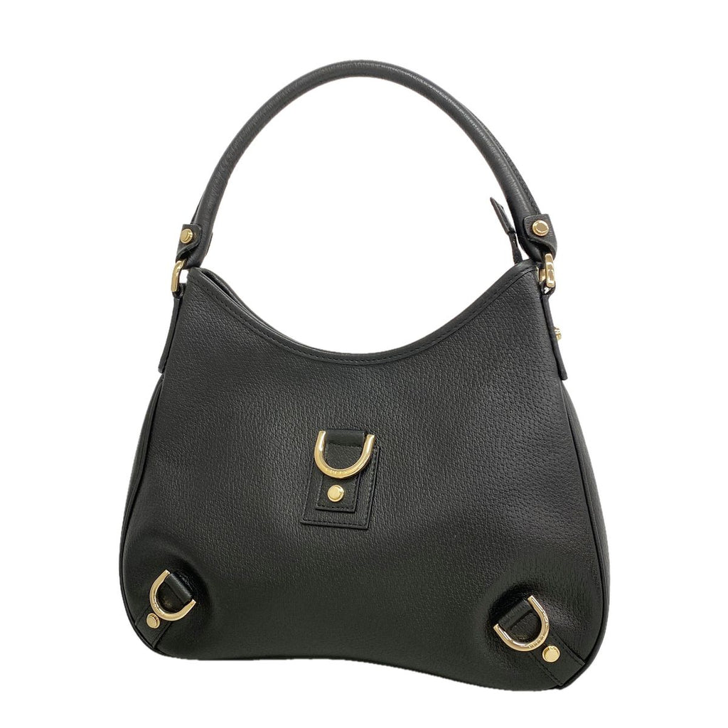 Gucci Shoulder Bag Abbey Leather Black Champagne Gold