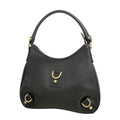 Gucci Shoulder Bag Abbey Leather Black Champagne Gold
