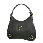 Gucci Shoulder Bag Abbey Leather Black Champagne Gold