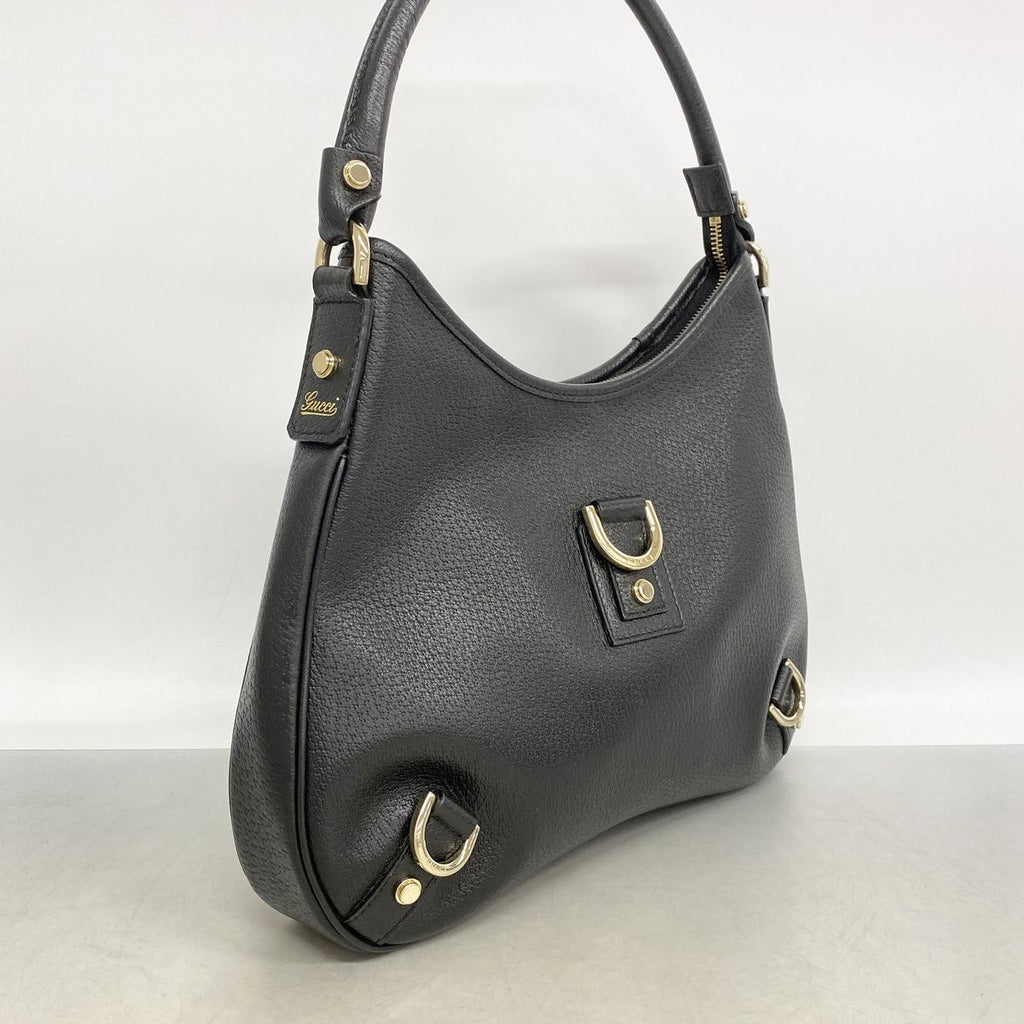 Gucci Shoulder Bag Abbey Leather Black Champagne Gold — view 2