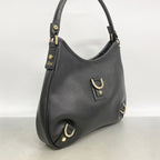 Gucci Shoulder Bag Abbey Leather Black Champagne Gold — view 2